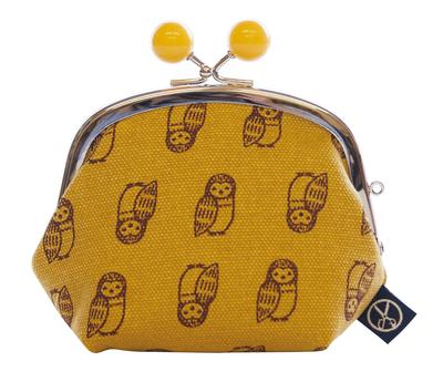 Animal Purse Gusset and Owl [Maeda Senko] [Goshiki Hanpu-do Series] 3.5-inch (with Beads) 333-30003-003