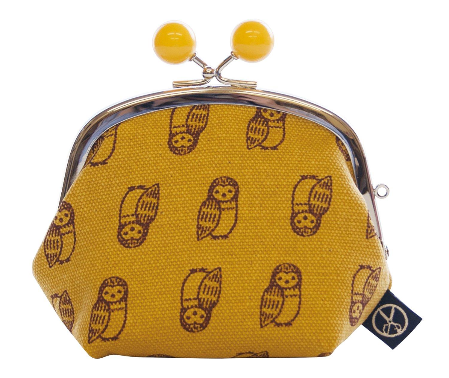 [Maeda Senko] [Goshiki Hanpu-do Серия Животные] Кошелек 3,5 дюйма (с ластовицей и бусинами) Сова 333-30003-003