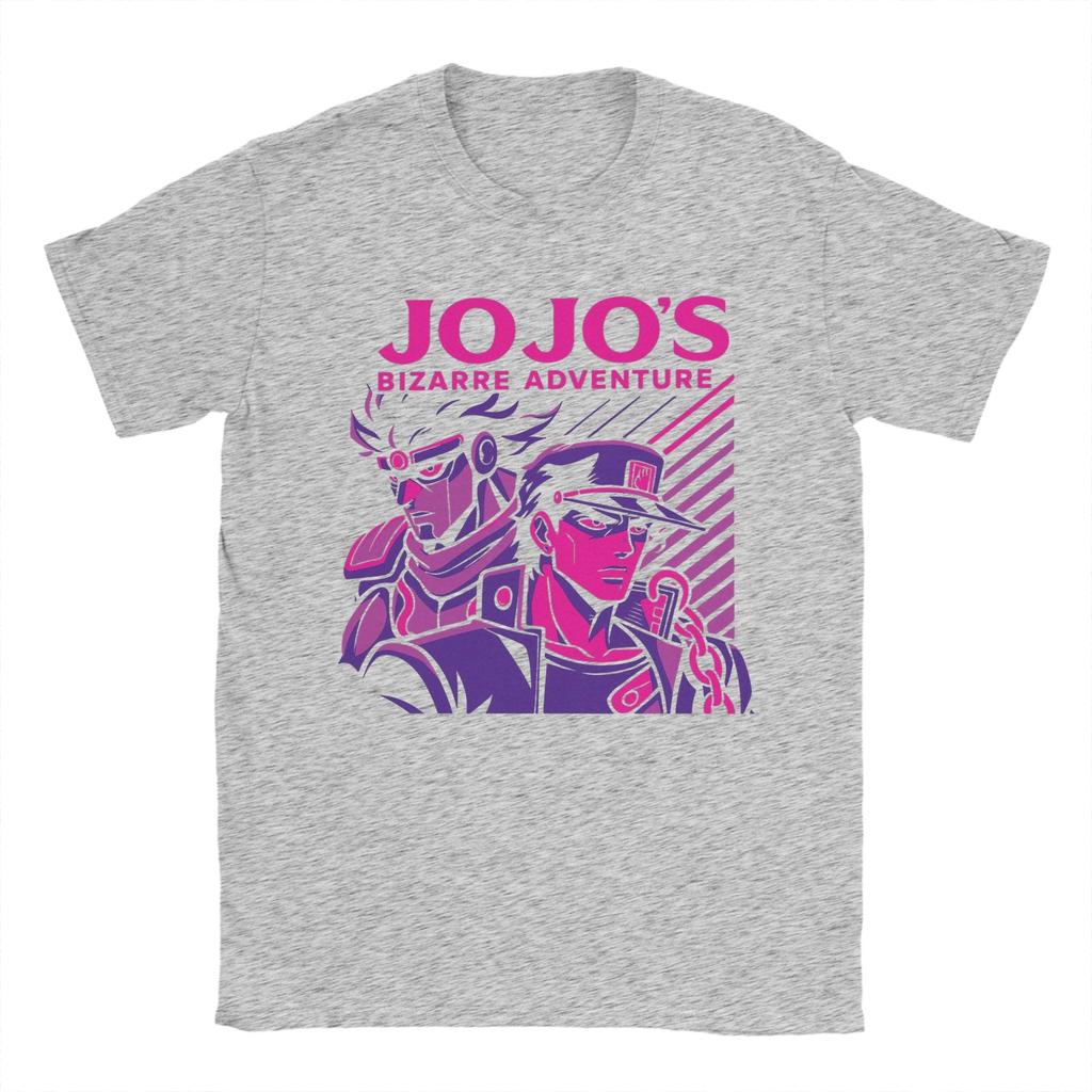 Kujo Jotaro JoJos Bizarre Adventure T Shirts for Unisex Pure Cotton TShirts Round Collar Tee Shirt Short Sleeve Clothing Summer