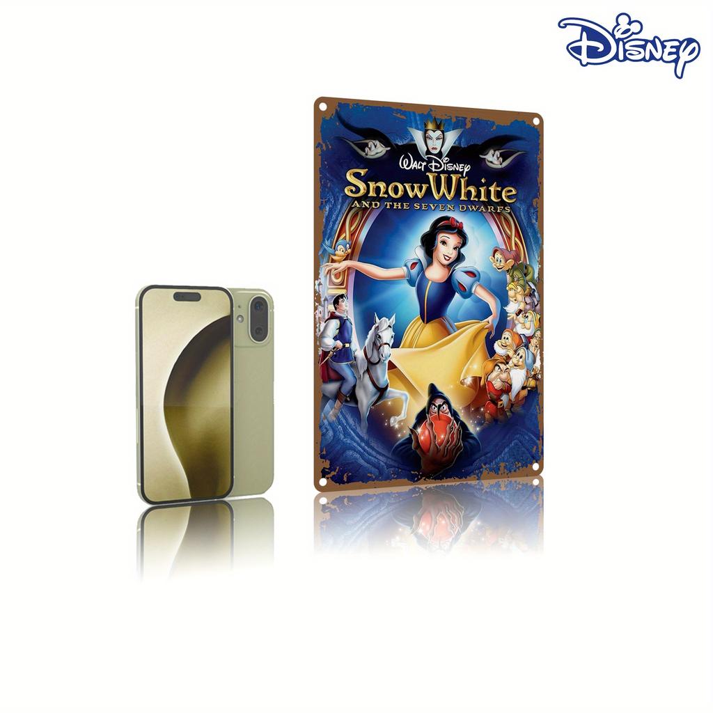 1pc Snow White and the Seven Dwarfs Metal Tin Sign - 20.32x30.48 Cm, Whimsical Wall Art with Snow White, Dwarfs, and Magical Cre