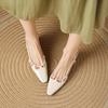 French women's casual small leather shoes versatile bag head sandals summer new square head thick heel commuter middle heel shallow mouth