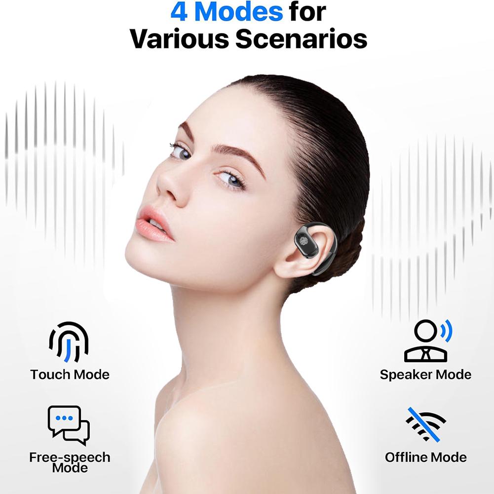 M76 Bluetooth AI Translator Device Real-time Translation Earbuds Noise Cancelling Long Battery Life Earphone For Travel Business