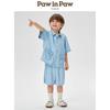 PawinPaw Boys' Cartoon Bear Lapel Short-Sleeve Shirt