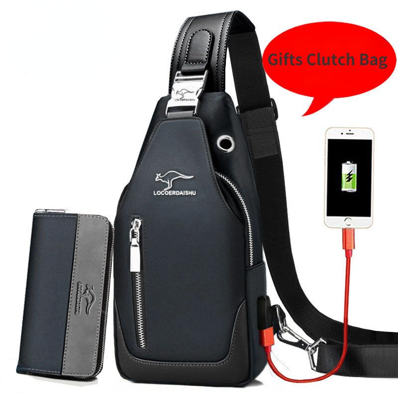 Men's Chest Bag New Fashion Korean Style Casual Sports Water Proof Oxford Chest Crossbody Bags for Men Shoulder Messenger Bag
