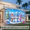 1Pcs Christmas Snowman Forest Cottage Decoration Background Winter Backdrop For Photo Studio Photo Booth Party
