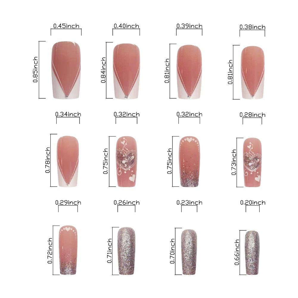 Acoperire completă Unghii false Cap pătrat Sfaturi pentru unghii Unghii false franțuzești rezistente la apă Fată