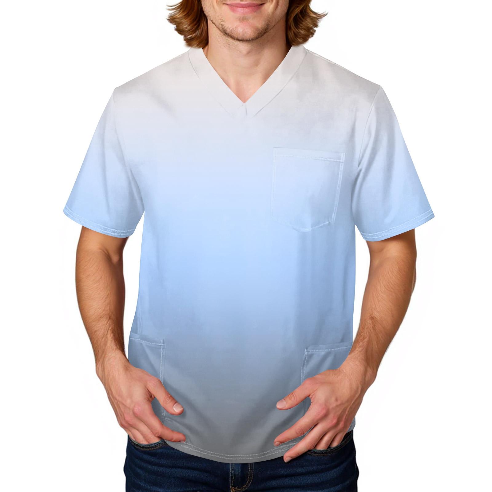 Мужской галстук топ с градиентным принтом V-образный вырез с карманами удобная посадка для ухода и повседневной работы XL белый 1590₽