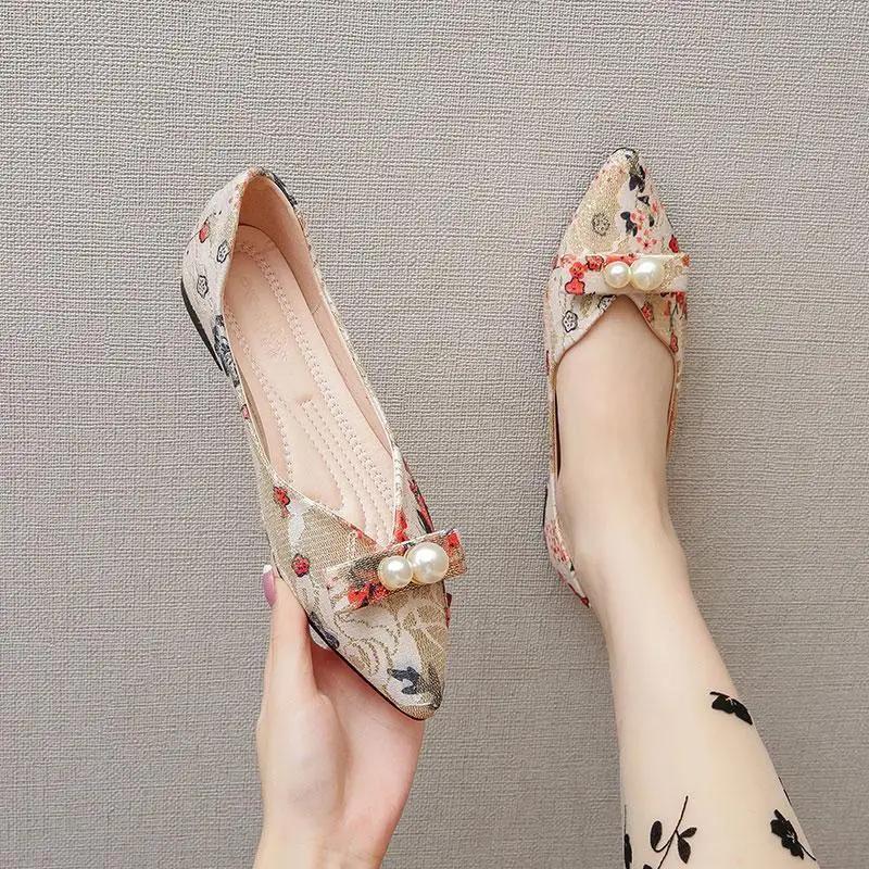 Office Woman Flats Slip-on Black Canvas Wholesale Casual High Quality Fashion Social Shoe Promotion 2025 Summer Shoes for Women