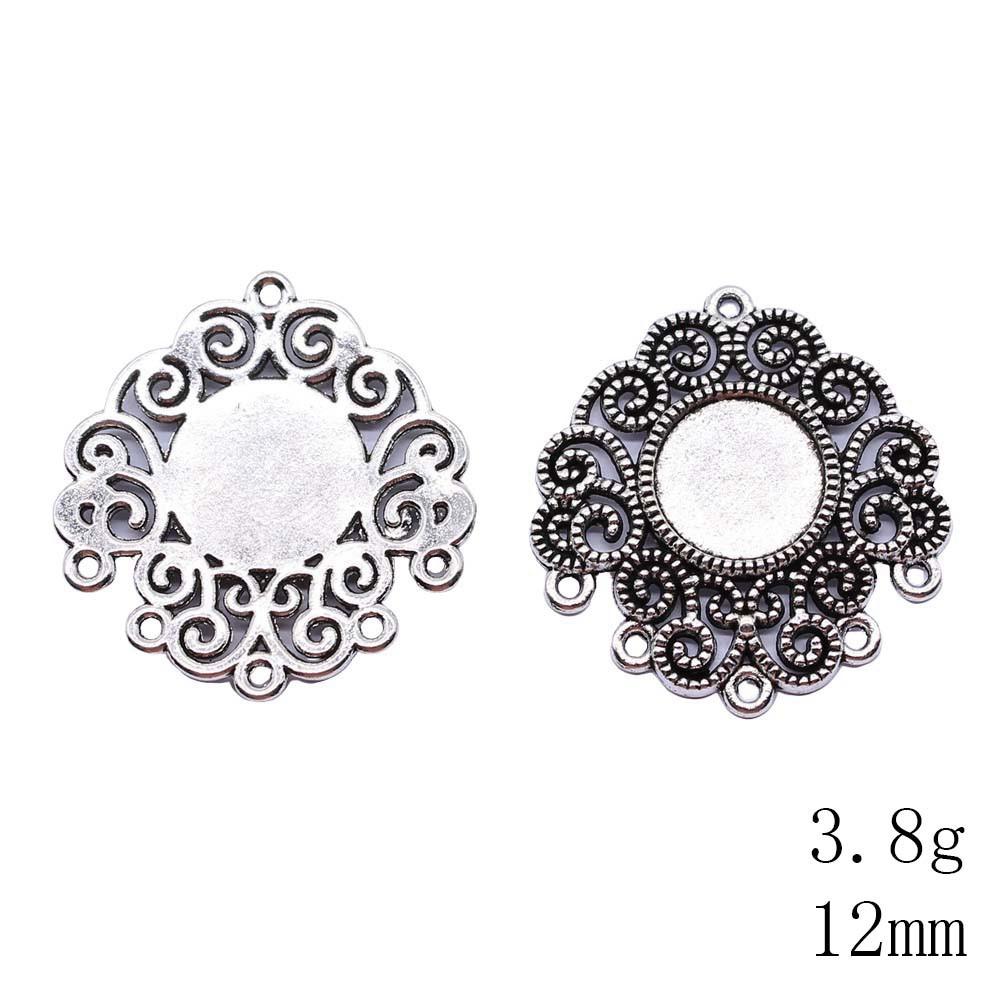 Valentine's Day Accessories For Making Jewelry Fit Round 12mm Glass Cabochon Base Setting Tray Accessories Parts Women's Clothing Bag Accessories