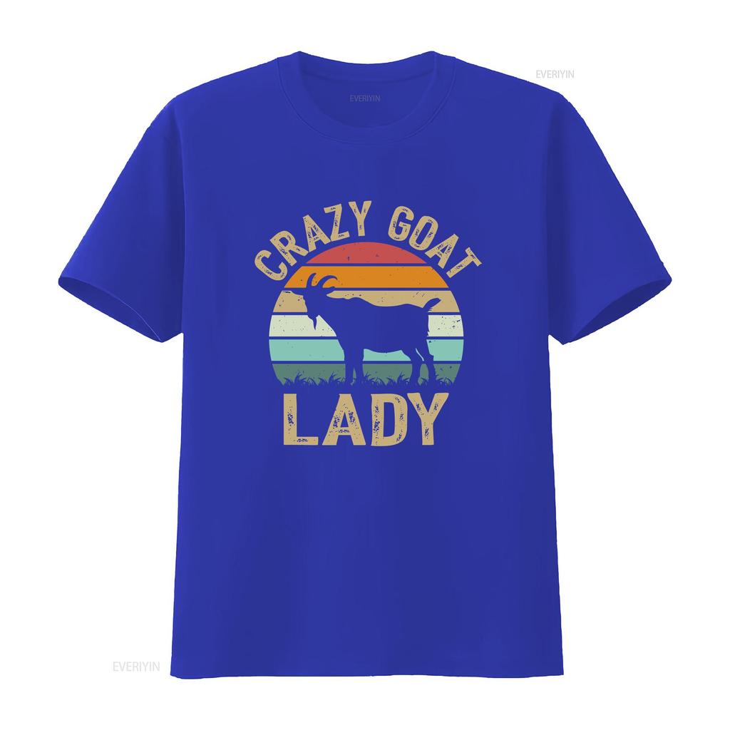 Crazy Goat Lady T Shirt Lover Funny Animal Cotton for Farm Enthusiast Mom vintage Washed Breathable Slightly Soft graphic