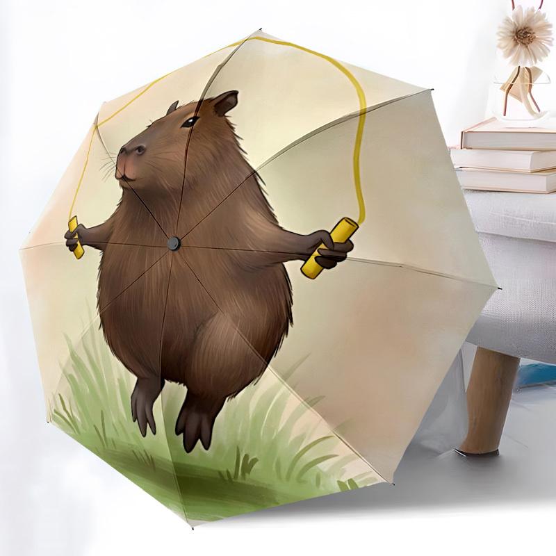 

1pc Capybara Skipping Automatic Open/Close Umbrella - Compact Travel Umbrella, Gift for Birthday, Holiday yy260106063