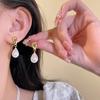 Süße Imitationsperlen Wassertropfen Ohrringe für Damen Europäischer und Amerikanischer Statement Metall Goldfarbe Ohrring Schmuck