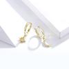 Star and Moon Gold Plated Silver Hoop Earrings 925 Silver