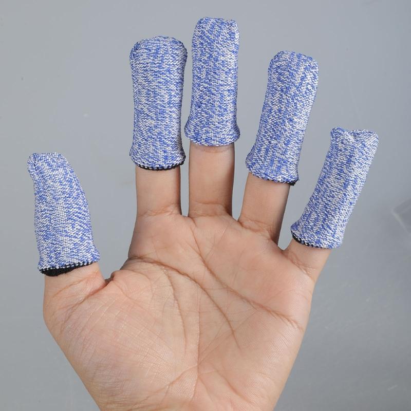 Set Of 10 Cut Resistant Finger Sleeves Protectors Breathable Lightweight Protective Gear Fit for Workshops And Gardening