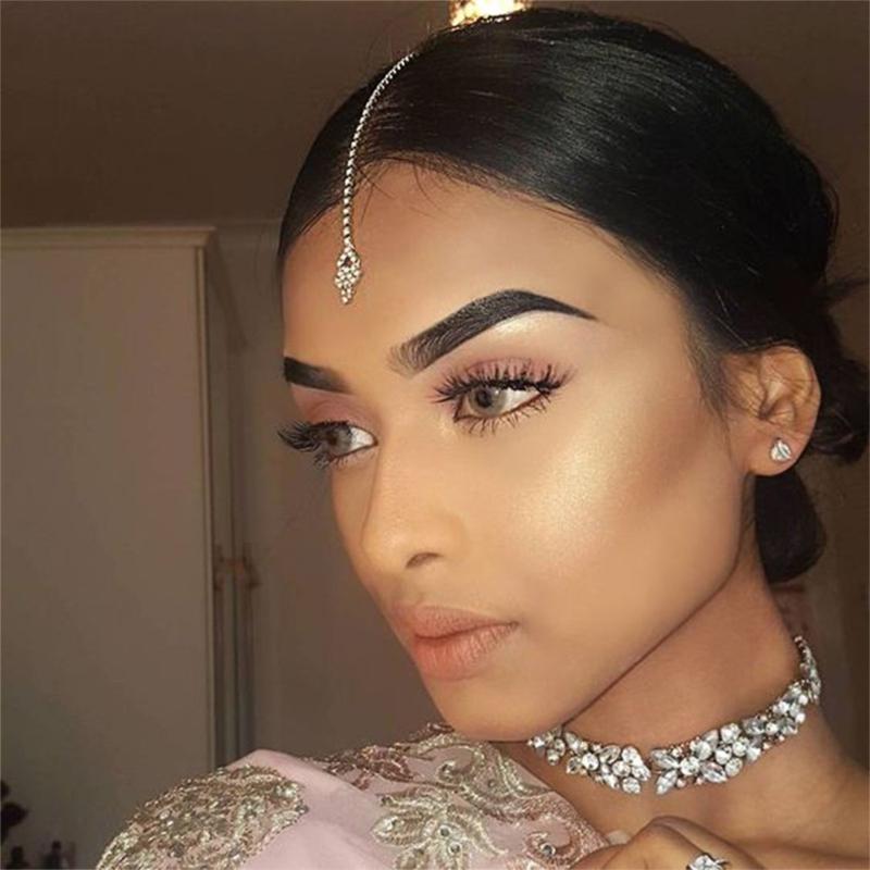 Forehead Ornament Crystal Hair Pin Unique Exotic Charm Perfect for Theme Party Music Festival and Stage Performances