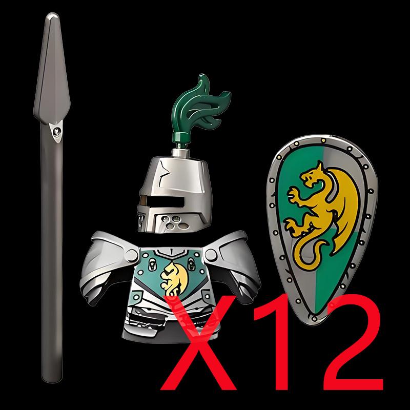 Kompatybilne MOC Średniowieczne Klocki Budowlane Postacie Żołnierze Smoczy Rycerze Czarny Lew Orzeł Zabawka Prezent Klocki Rolnik Żołnierz X048