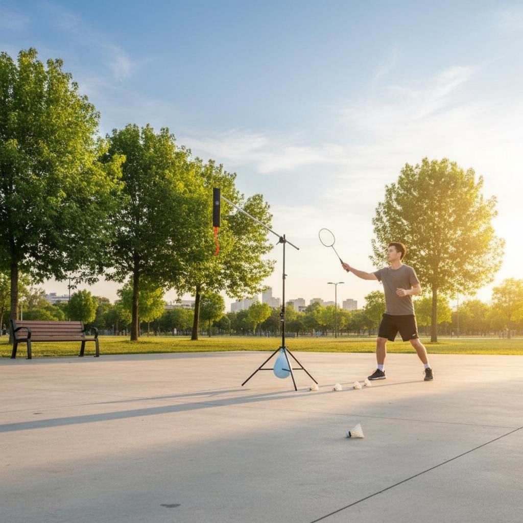 Return Shuttlecock Stable Tripod Base Solo Badminton Practice Stand Height