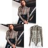 Body Streetwear con Stampa Serpente ad Alta Elasticità per la Moda Autunnale