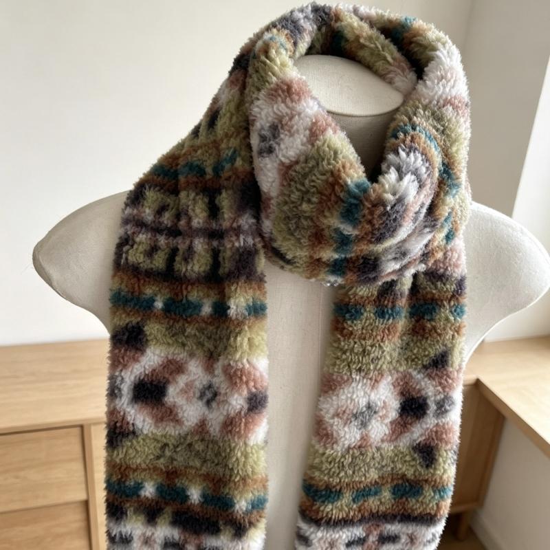 Thickened Plush Scarf with Warm Texture and AntiStatic Design for Adult Teens Cold and Breezy Weather Winter Activity Wear