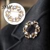 Sturdy Metal Brooch Women Rhinestone Hollow Wreath Brooch, Dainty Decorative Badge Retro Pin Pin, Sweater Cardigan Coat Dress Jewelry Accessories