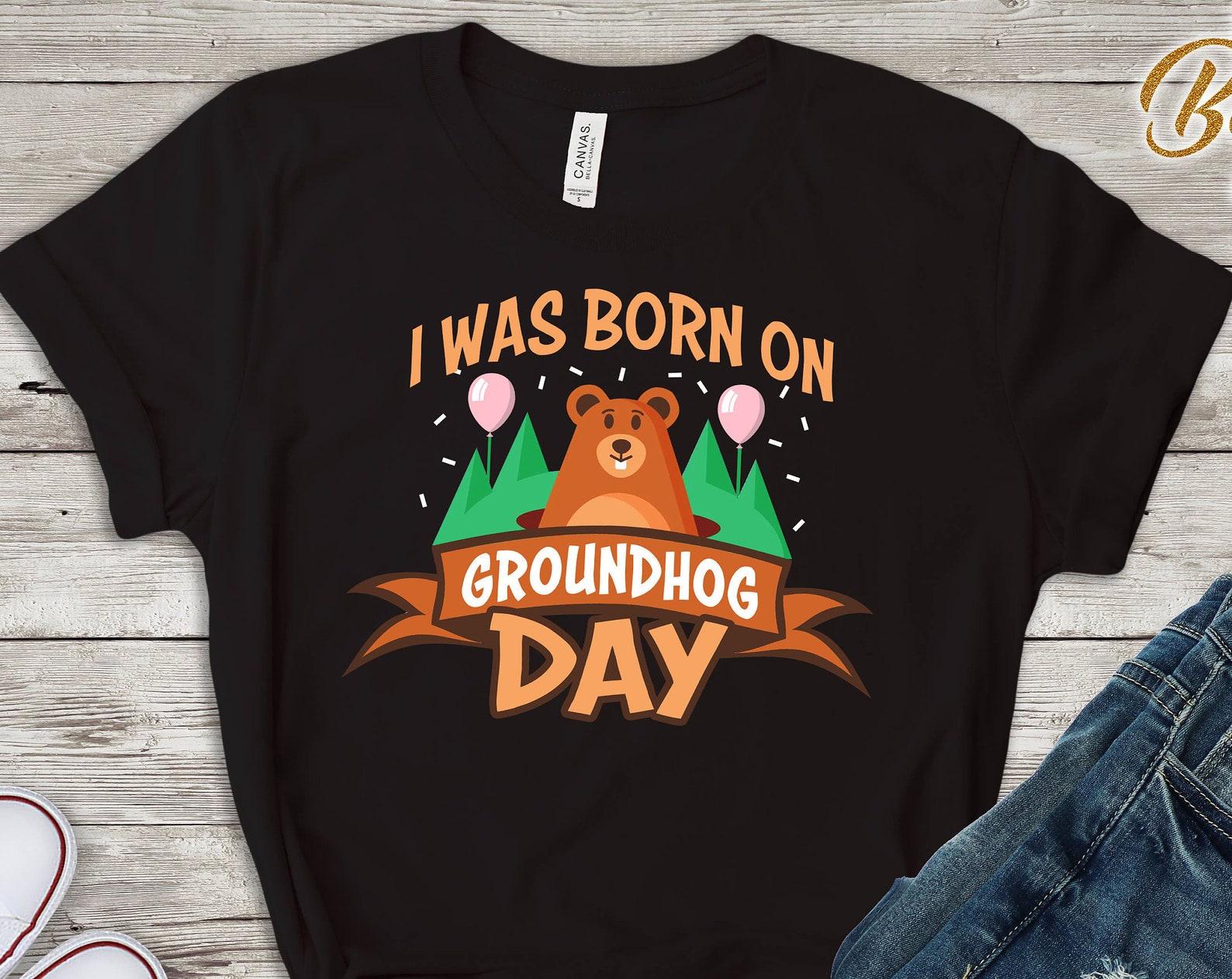 Groundhog Birthday Shirt, Groundhog Day Birthday T-Shirt, Meteorology Shirt, Born in February Groundhog Holiday Outfit L