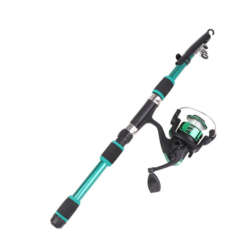 1.8M Telescopic Fishing Rod Spinning Fishing Reel Set Portable Seaing Pole Throwing Rod Remote Fiberglass Gear