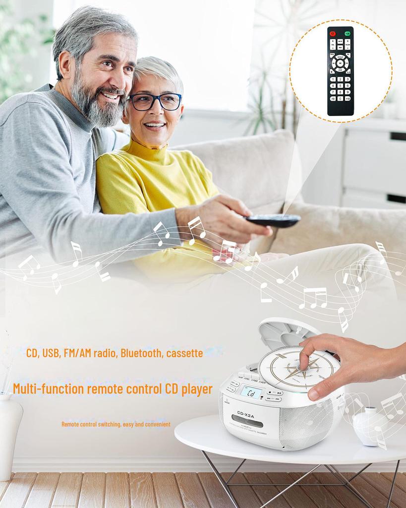 Grenzüberschreitende Bluetooth Boombox: CD/USB/Radio/MP3-Player