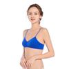 Geshun Fog Blue Solid Color Thin Shoulder Push-up Bra No Underwire Soft Cotton Double Breasted