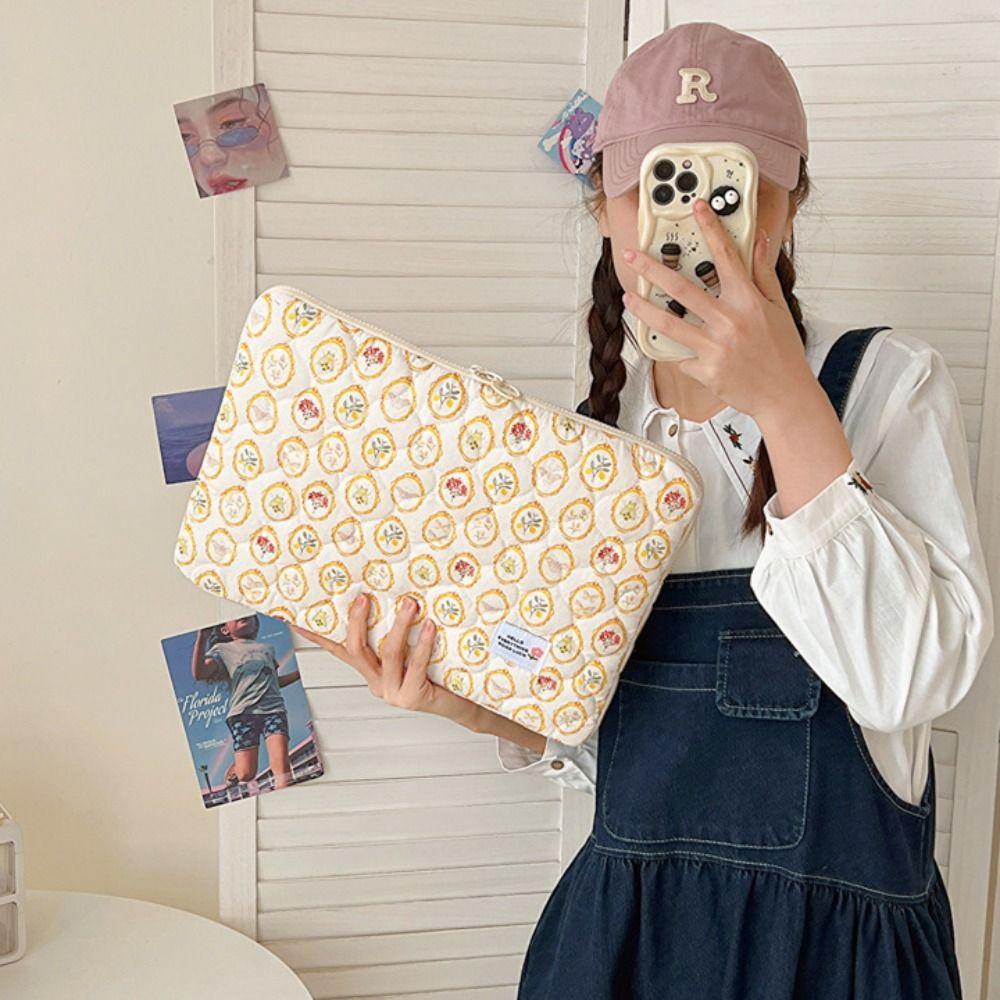 

Puffy Tablet Sleeve Bag Вишита сумка для зберігання комп’ютера Портативний захисний чохол для планшета Дівчина 11inch-grid