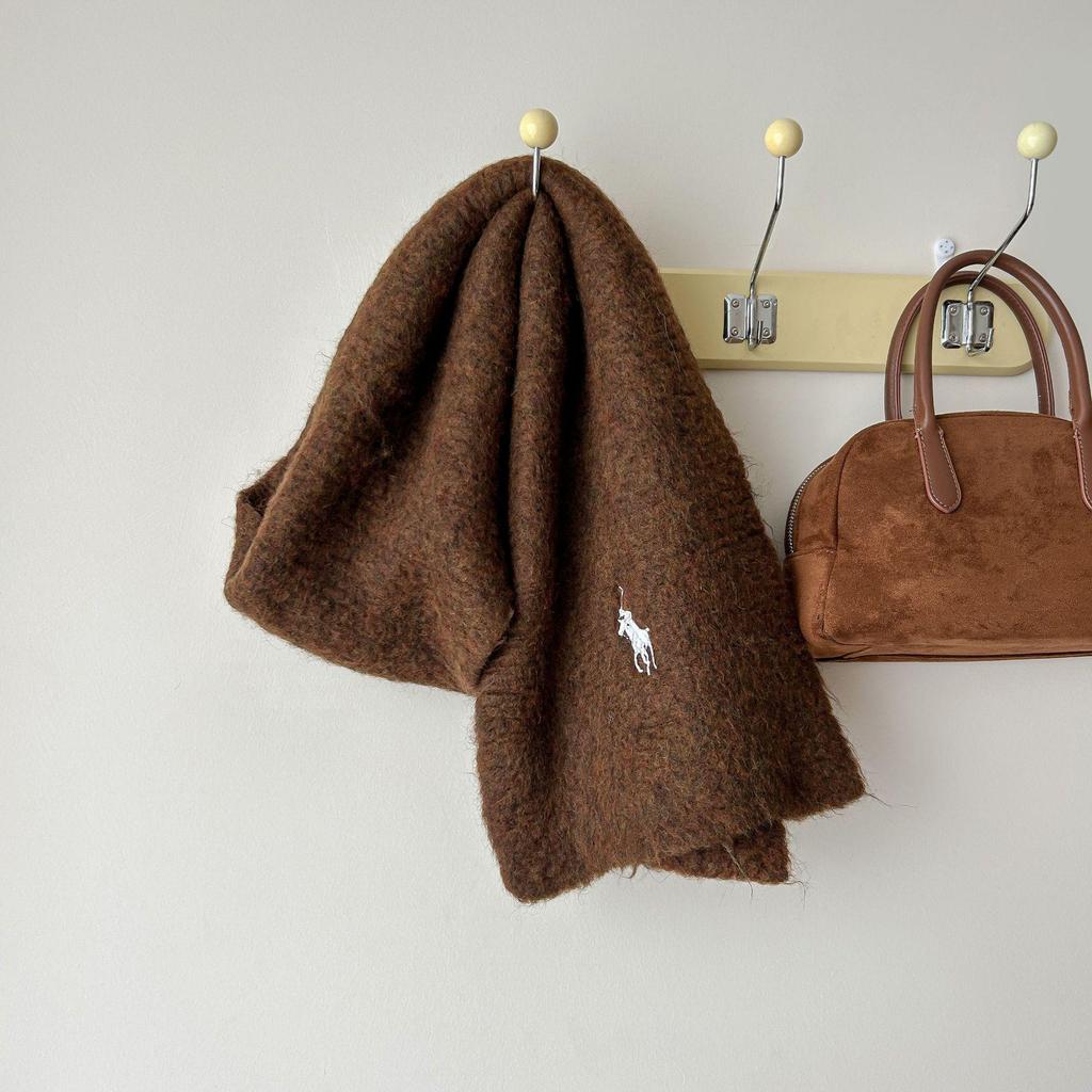 Luxurious Korean Style Cashmere Blend Scarf with Embroidery - Winter Warmth for Women