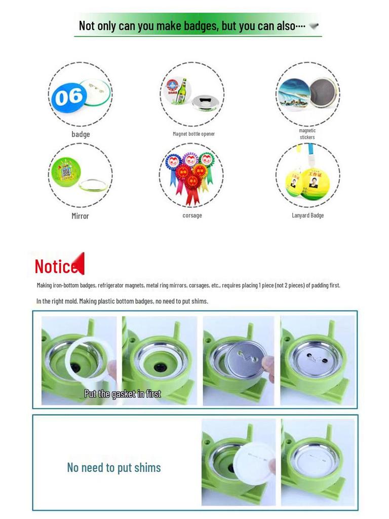 DIY Blue Tinplate Badge & Pin Making Machine for Children