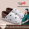 Women's Non-Slip Breathable Postpartum Home Slippers with Thick Sole - Comfortable, Warm, Heel-Covering Shoes for Autumn and Winter
