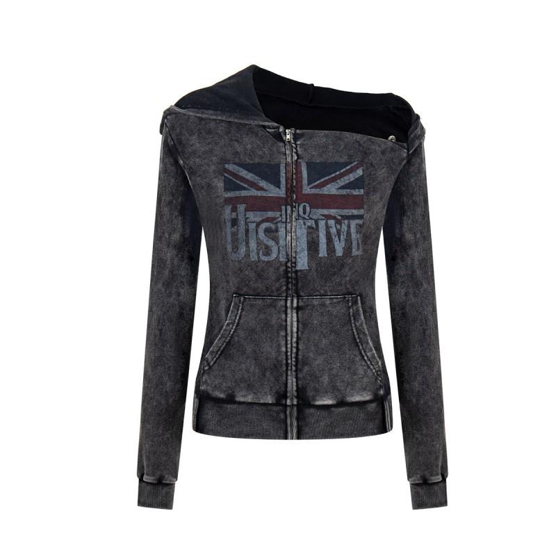 American Vintage Washed Hoodie Mens Slim Fit Short Sweatshirt Streetwear Rock Style