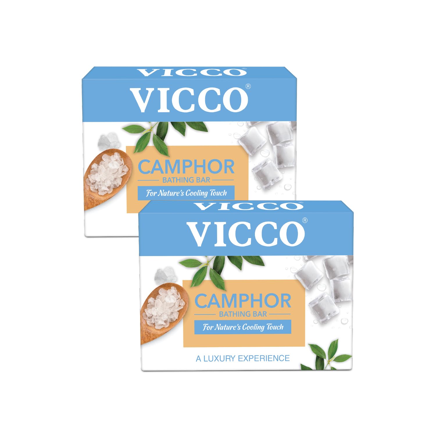 Vicco Camphor Bathing Bar for Sooothing, Moisturizing, Hydrating and Suitable for All Skin Types | Men and Women, 100 gm Each Pack of 2 100 gm Each Pack of 2