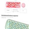 2023 Tastatur-Maus-Kombination, kabellos, 2,4 G, gemischte Farben, 84 Tasten, Mini-Tastatur-Maus-Set mit kreisförmigen Punk-Tastenkappen