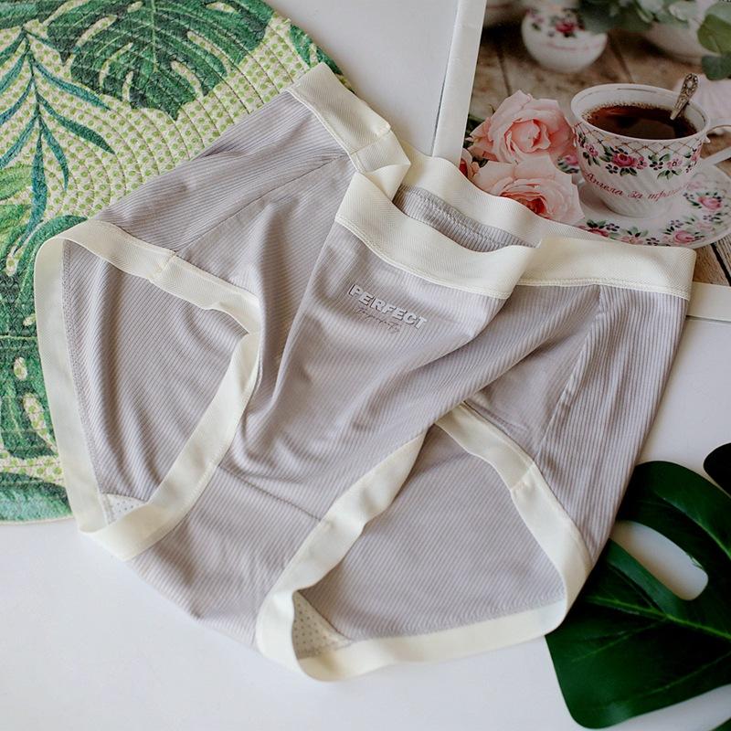 Ribbed Mid Waist Underwear Hip Wrap Breathable Women's Panties Comfortable Simple Triangles Threaded Panty