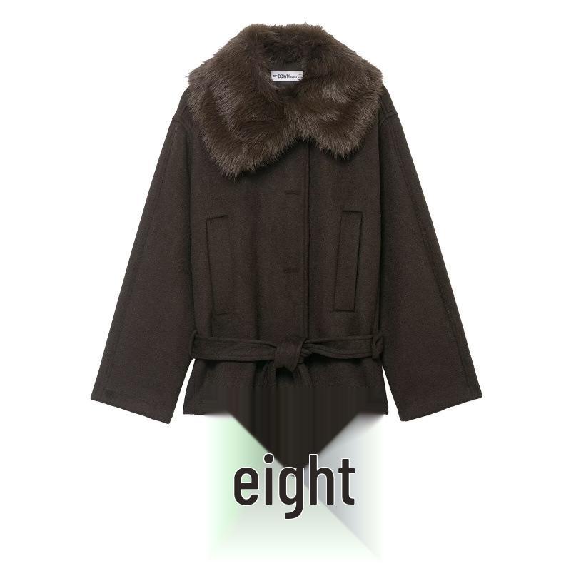 European & American Women s Faux Fur Collar Jacket Large