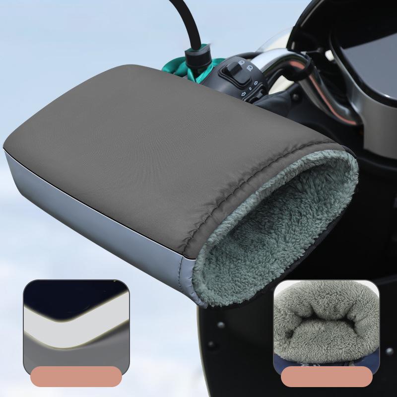 

Перчатки для руля мотоцикла, зимние плюшевые утолщенные теплые перчатки для мотоцикла, скутера, водонепроницаемые ветрозащитные чехлы для ручек