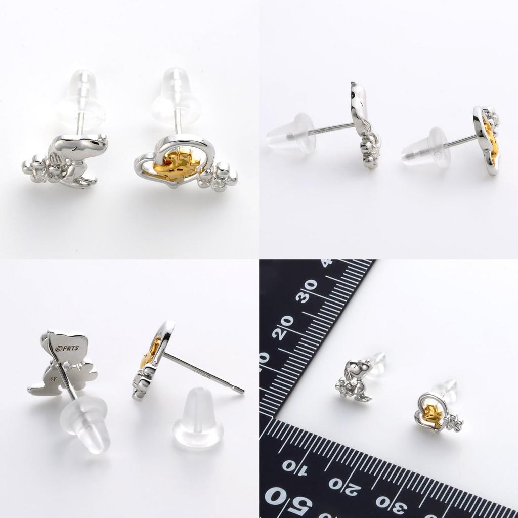 Snoopy Silver Earrings Perfect for Gift Wrapping Available Earring Flower Includes Plush Toy Bag - Adult-oriented Goods/Accessories - Girlfriends,