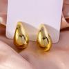 Fashion Gold Color Waterdrop Earrings for Women Smooth Metal Stud Earrings Party Jewelry Gift