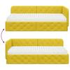 Corner Bed Frame Yellow 100 X 200 Cm Velvet