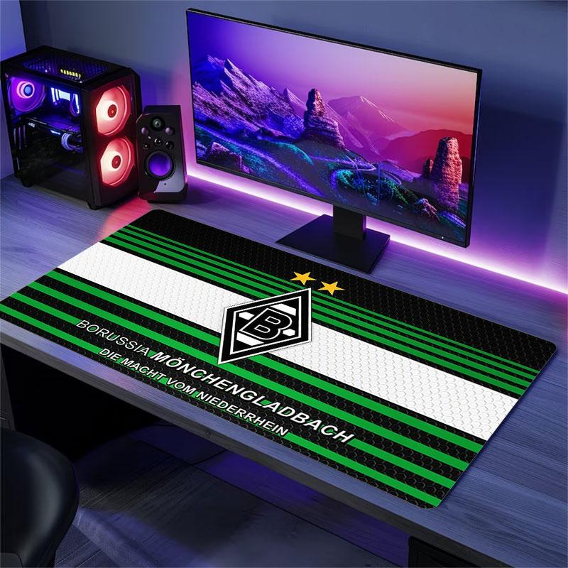 Gladbach FC Mauspads, Große Gaming-Schreibtischmatte, Rutschfestes XXL-Mauspad für Laptop & Tablet, Mini-PC-Spielmatte mit Genähten Kanten