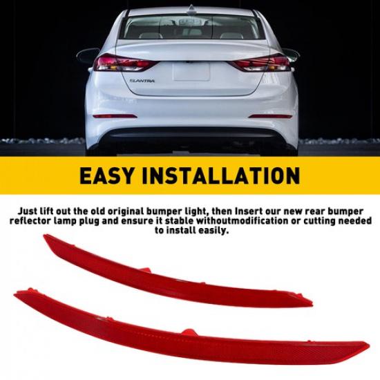 

Для Hyundai 17-18 Elantra Задний бампер Светоотражатель Лампа Левый + Правый Красный рассеиватель
