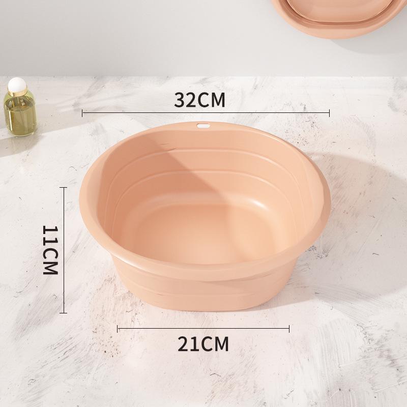 Collapsible Portable Washbasin: Thickened, Telescopic, Solid Color Basin for Laundry and Household Use