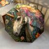 1 PC Automatic Folding Umbrella - Fantasy Unicorn Pattern, Portable & Foldable Design with 8 Ribs, Christmas Birthday Gifts