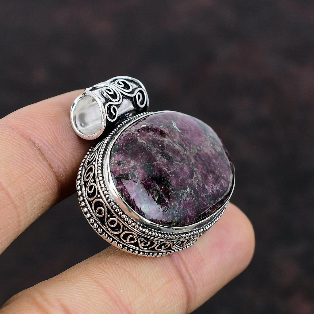 Eudialyte Pendant Handmade Gemstone Jewelry 925 Sterling Silver Pendant Very Pretty Vintage Pendant Unique Pendant Silver Jewelry For Gift