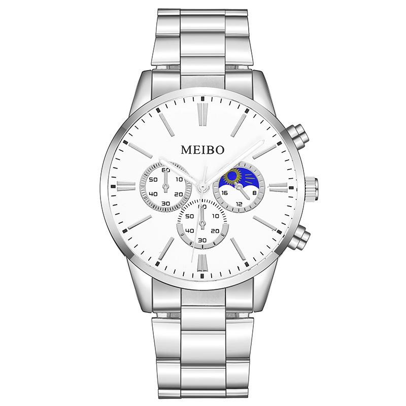 Fashion Business Three-Eye Watch Steel Belt Versatile Leisure Outdoor Hand Watch Quartz Watch