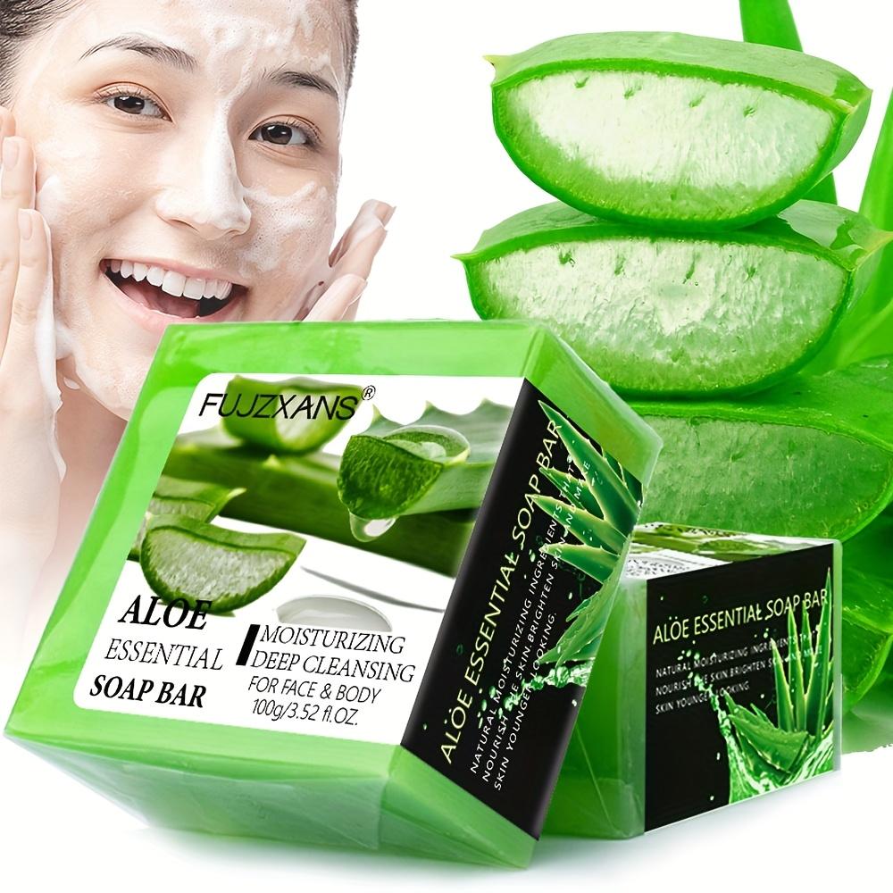 

Aloe vera soap deeply cleanses the face, making it smooth and moisturized. 100G