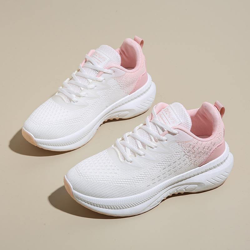 Is the New Fly-woven Women's Shoes Spring Student Sports Running Shoes Casual Shoes Thick-soled Heightening Shoes