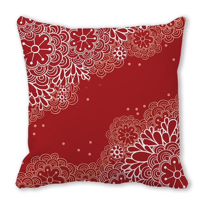 Red Heart Valentine's Day Digital printing short plush pillow covers decorative for car sofa office cushion cover home goods
